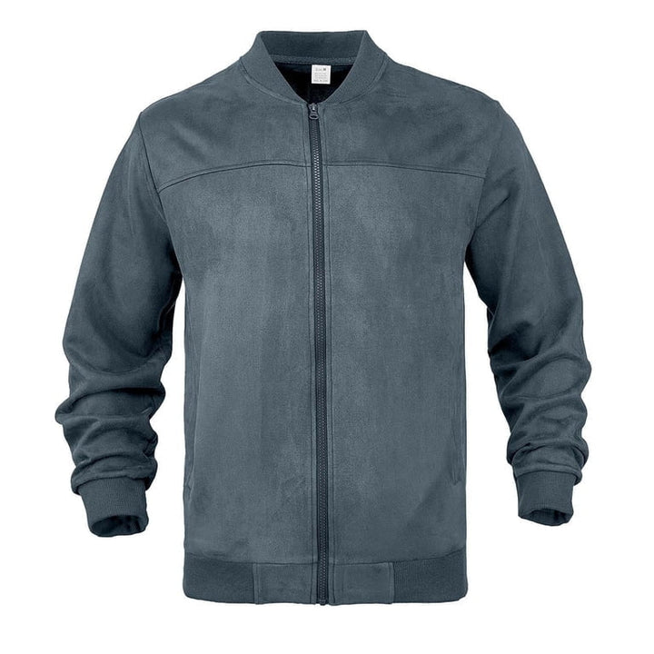 Veste Essentielle à Col Droit – Bleu Foncé