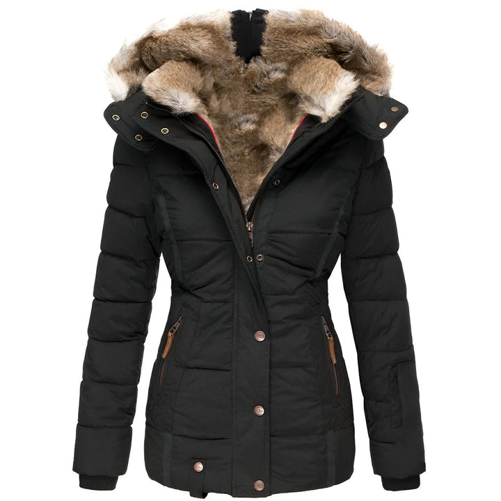Veste Hivernale Cintrée à Capuche – Noir