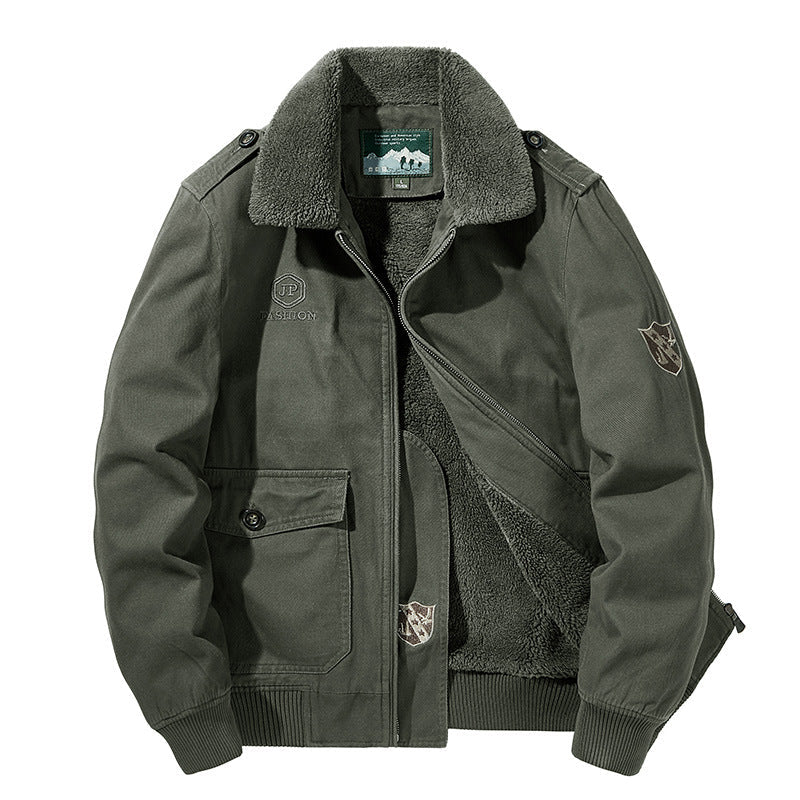 Veste Homme à Col Douillet – Vert Olive