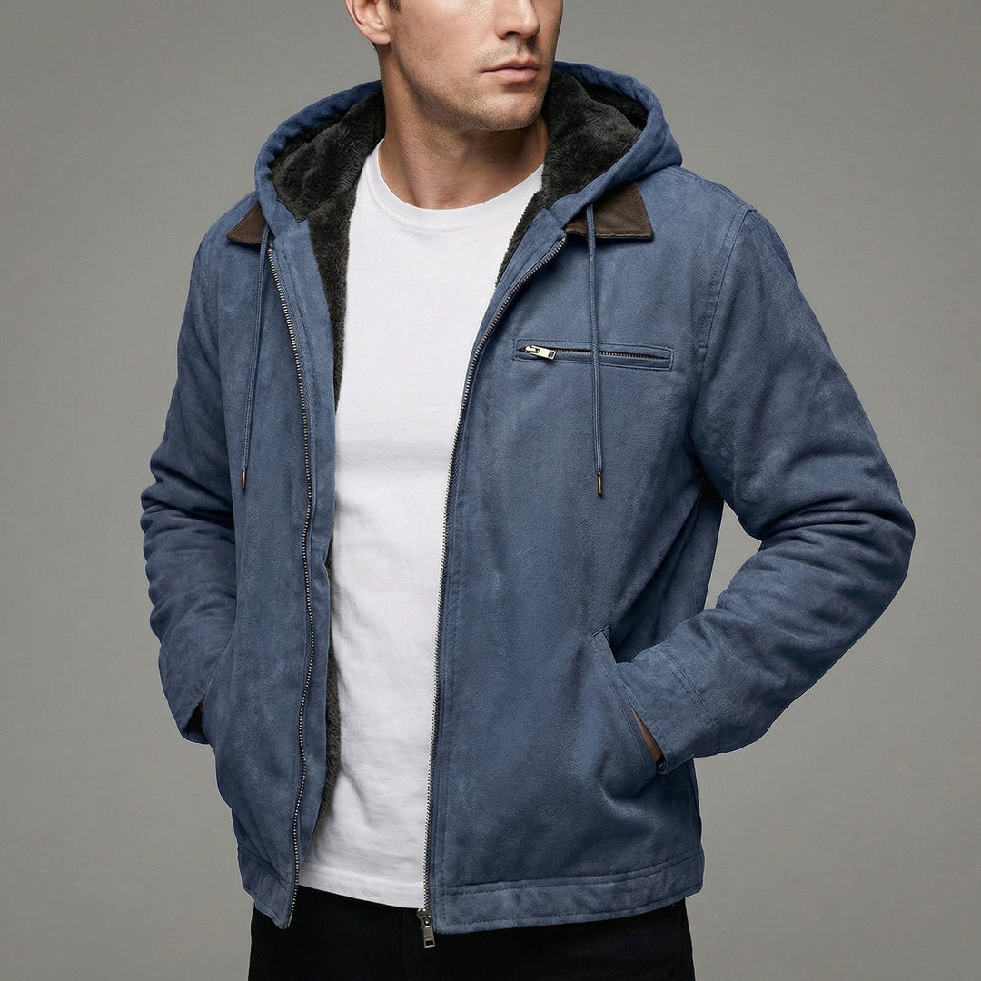 Veste Homme Chaude à Capuche – Bleu Marine
