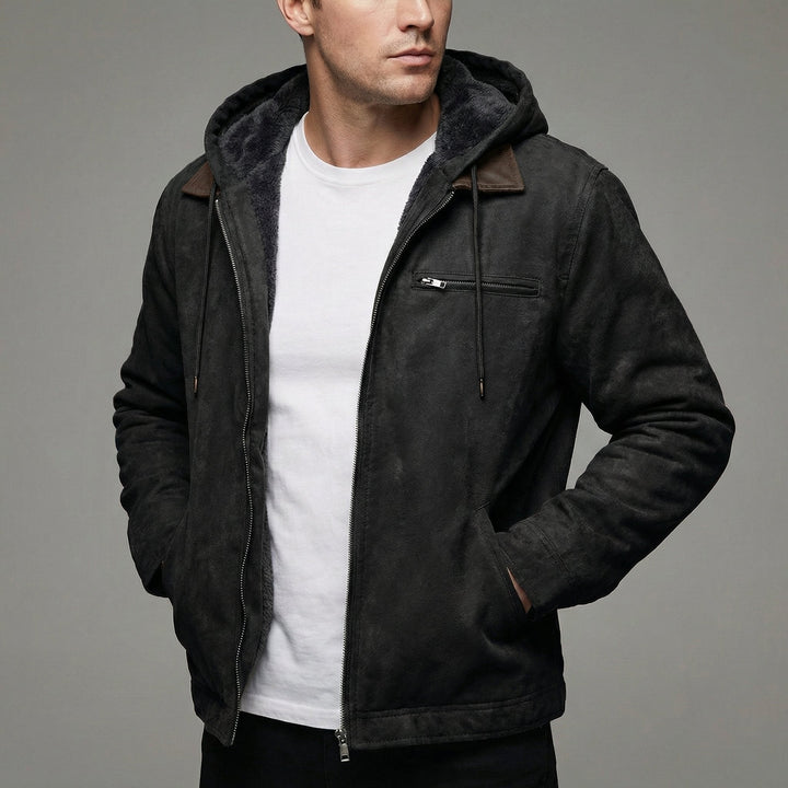 Veste Homme Chaude à Capuche – Noir