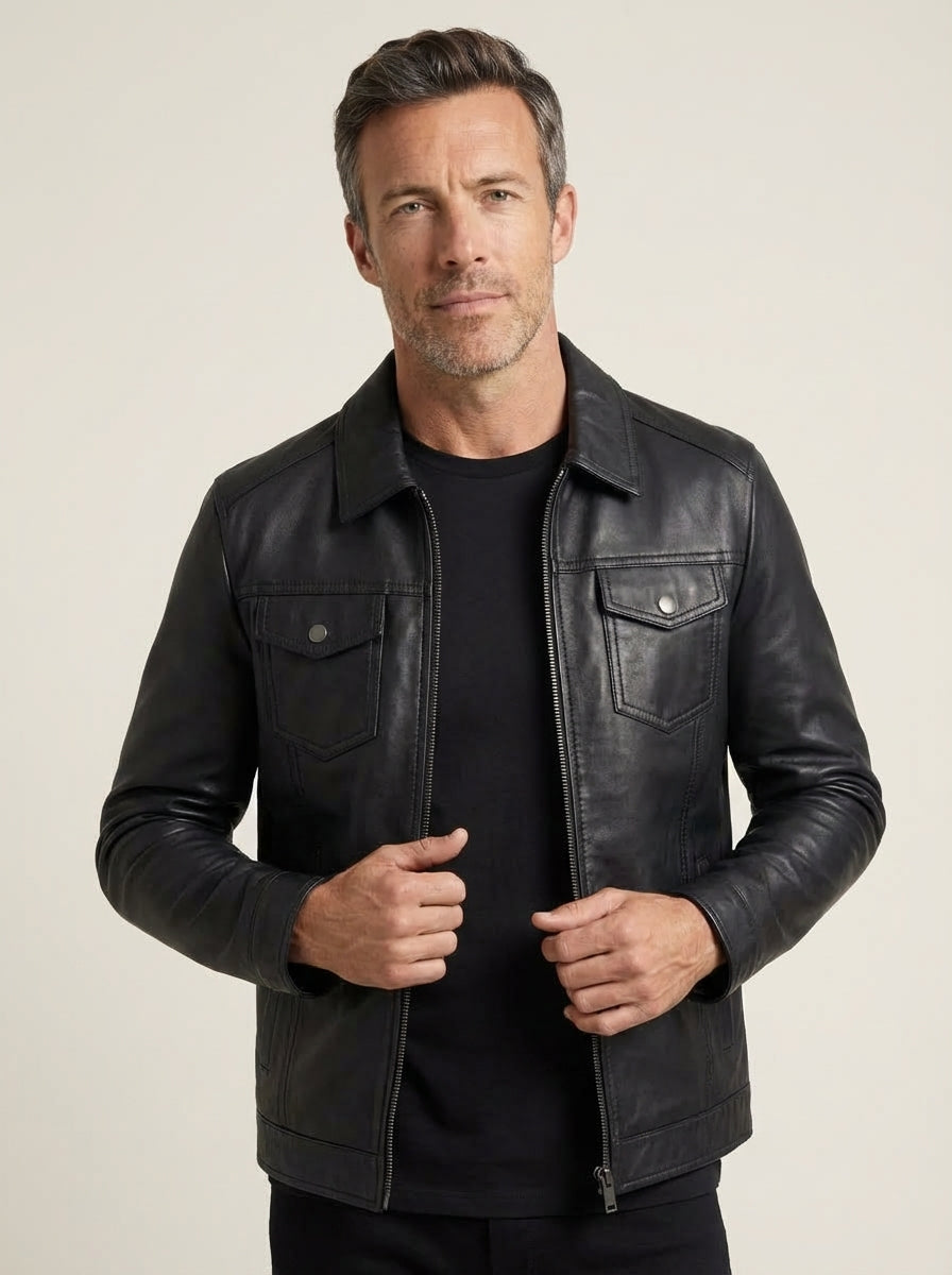 Veste Homme Noire Coupe Ajustée – Noir