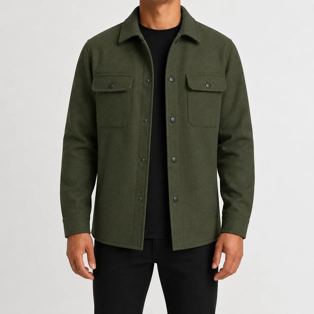 Veste Homme Style Chemise – Vert Forêt
