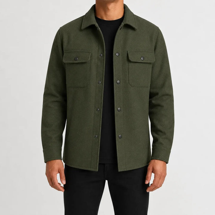 Veste Homme Style Chemise – Vert Forêt