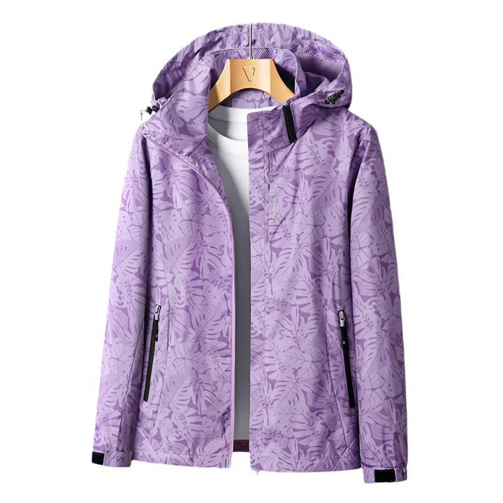 Veste Légère à Motif Végétal – Violet