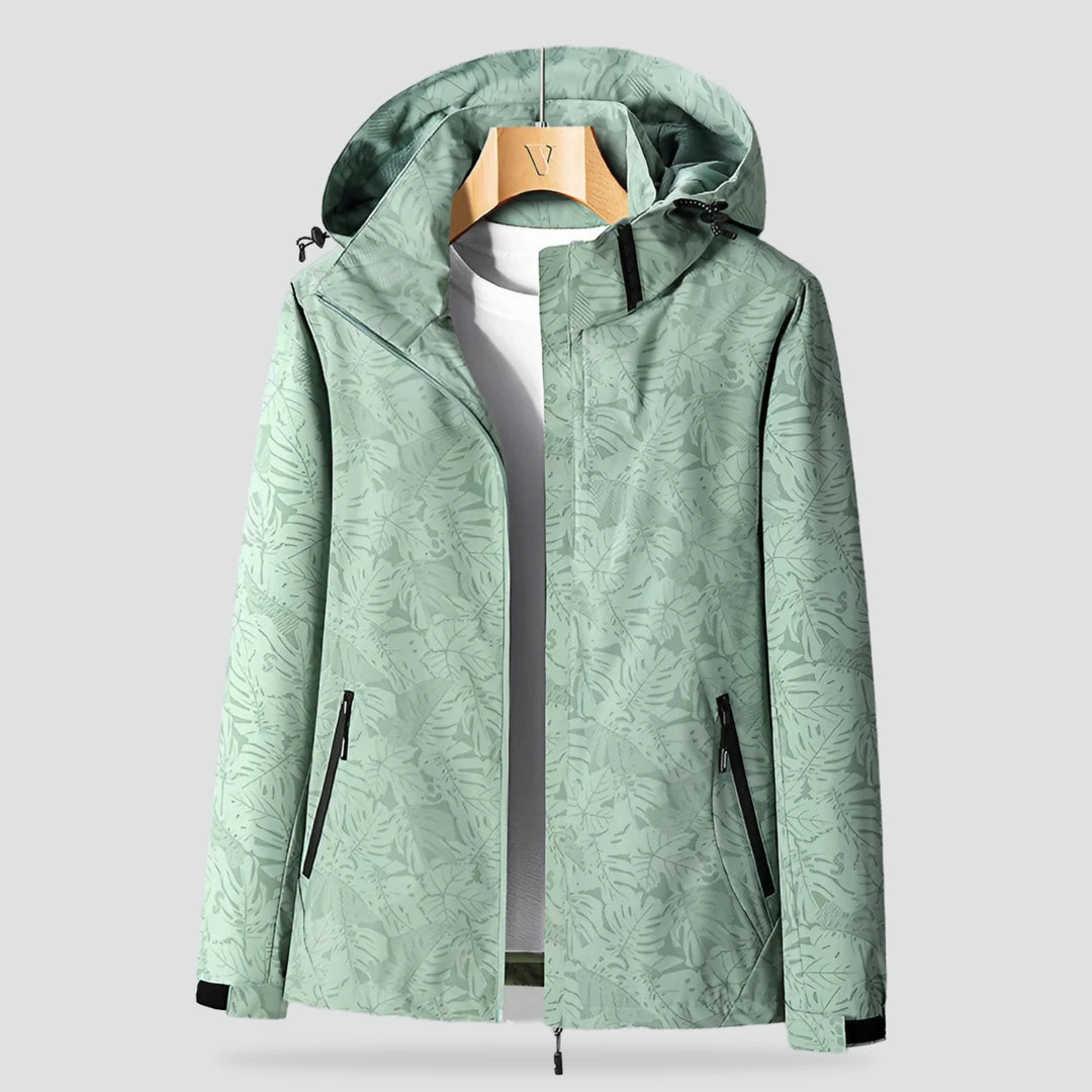 Veste Légère à Motif Végétal – Turquoise