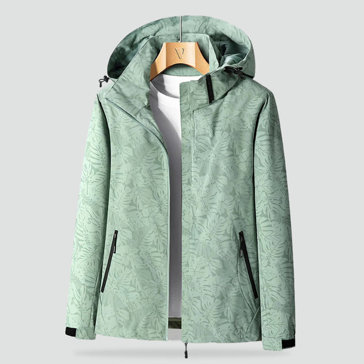 Veste Légère à Motif Végétal – Turquoise