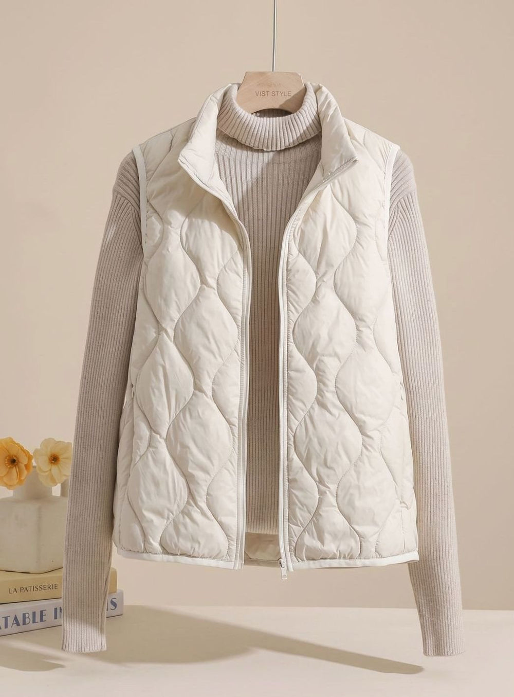 Veste Légère Col Montant – Blanc