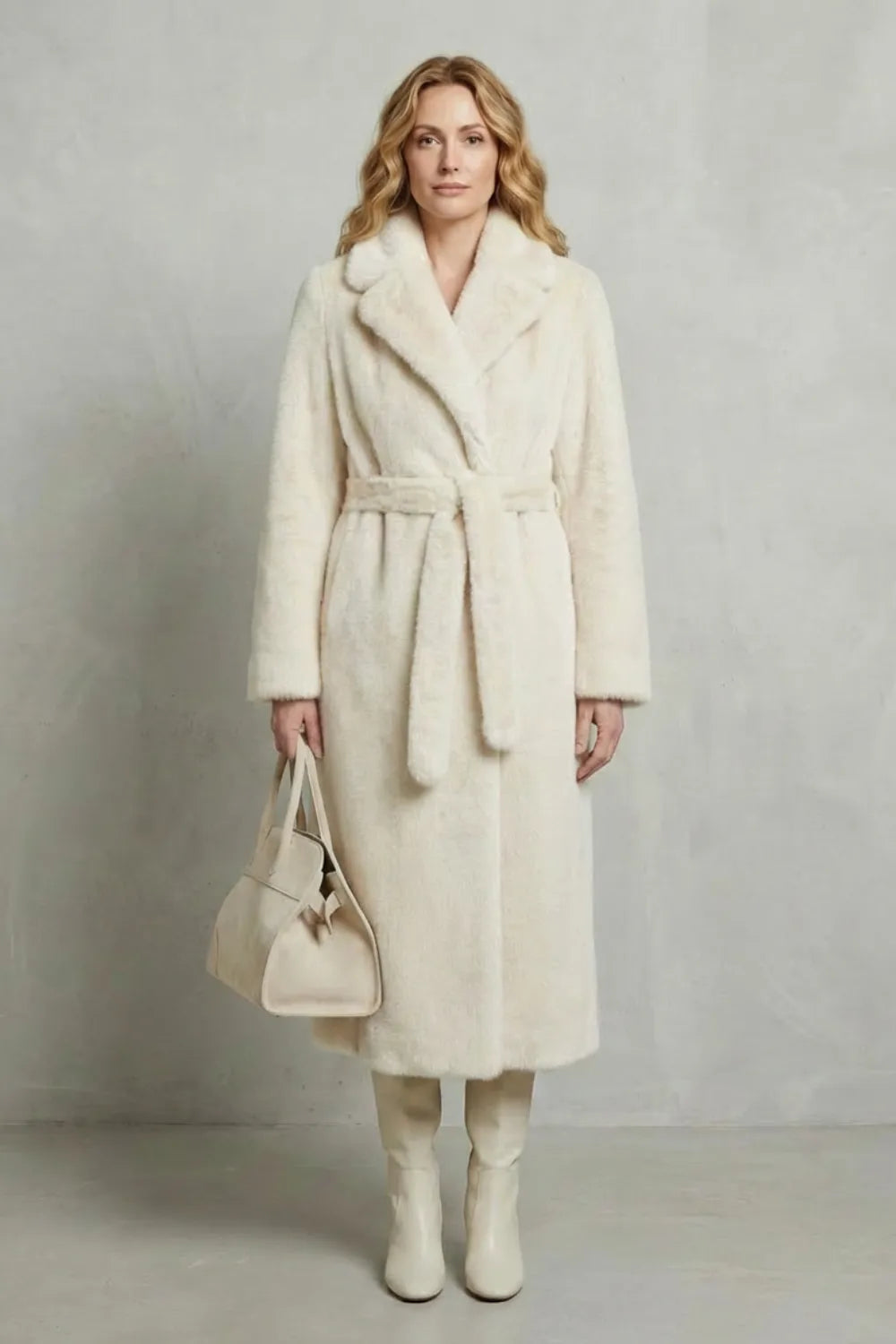 Veste Longue Ceinturée Élégante
