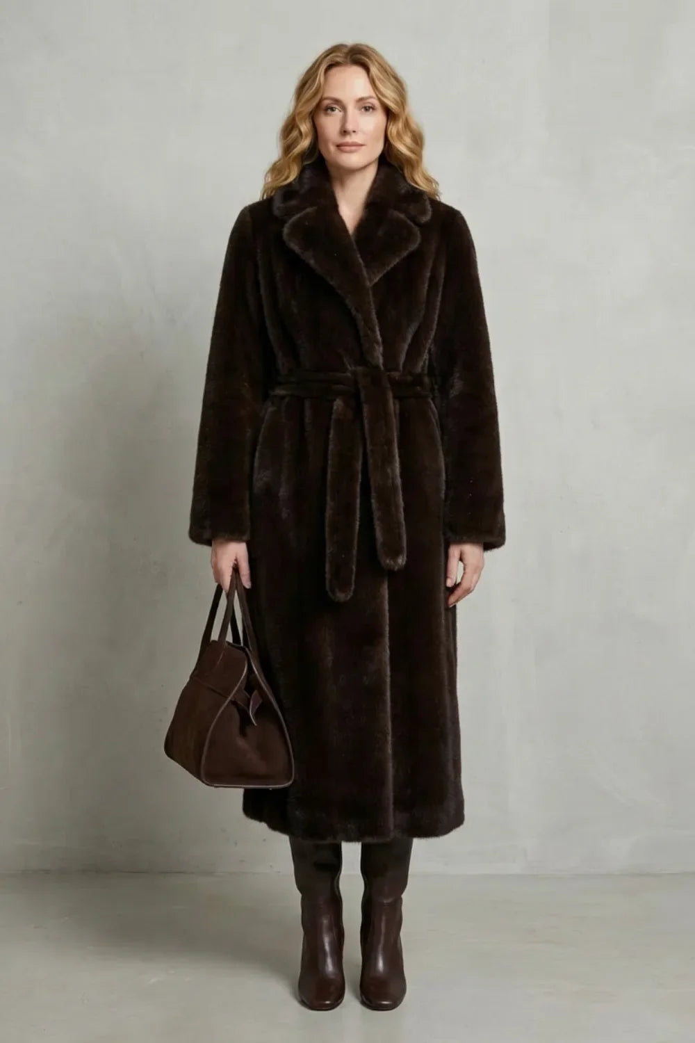 Veste Longue Ceinturée Élégante