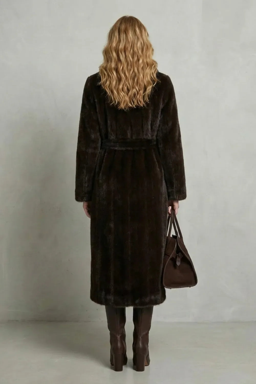 Veste Longue Ceinturée Élégante