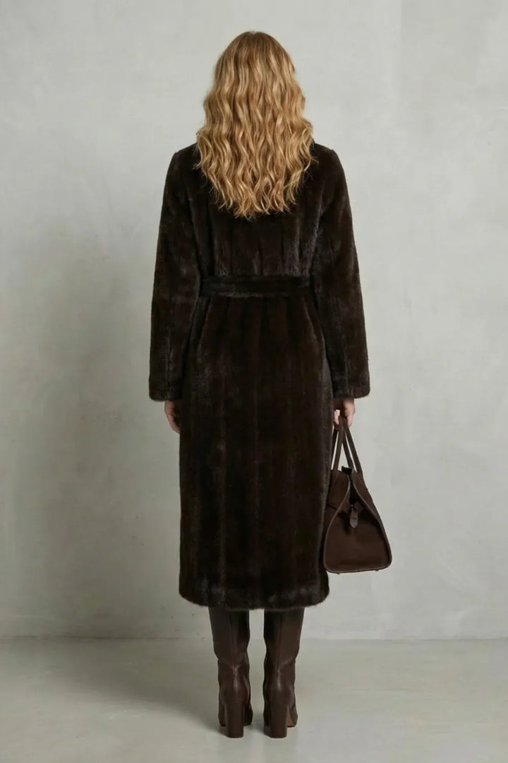 Veste Longue Ceinturée Élégante