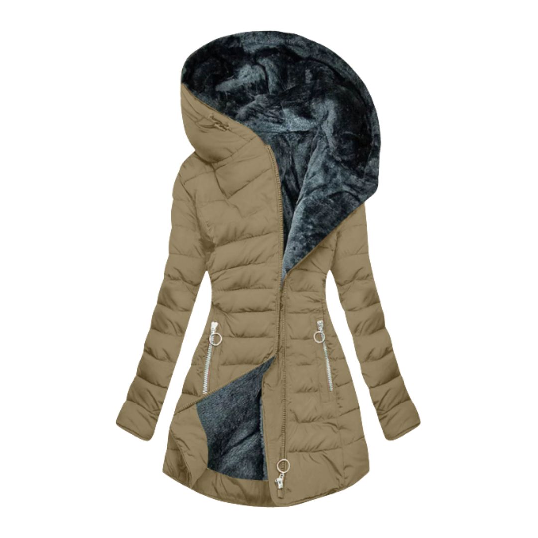 Veste Longue Hivernale Doublée – Kaki