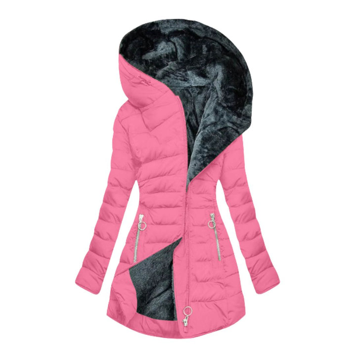 Veste Longue Hivernale Doublée – Rose