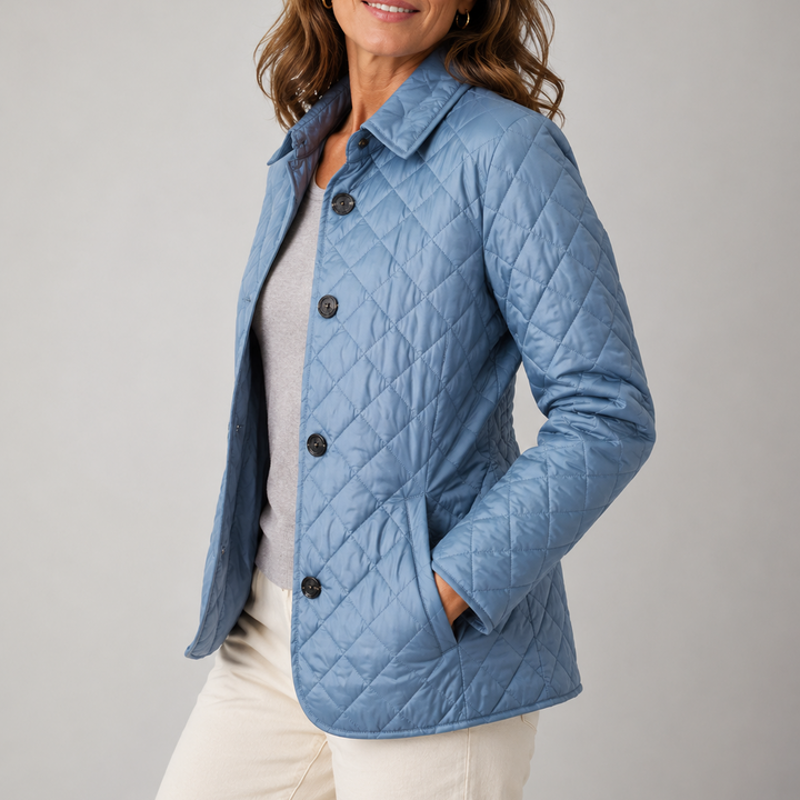 Veste Matelassée Élégante – Bleu Clair