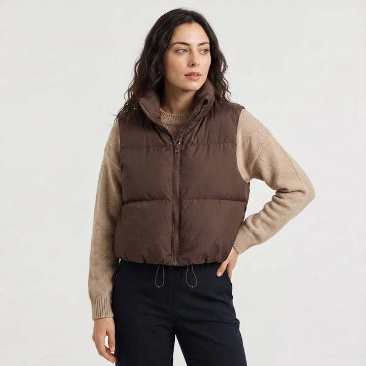 Veste matelassée sans manches – Marron