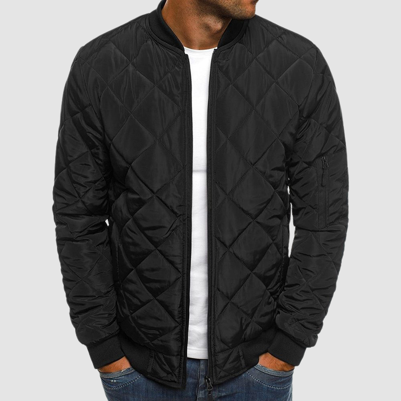 Veste Matelassée Style Bomber – Noir