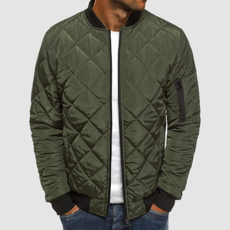 Veste Matelassée Style Bomber – Vert