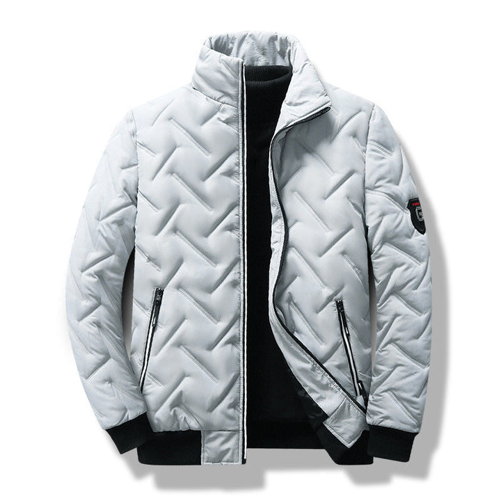Veste Moderne à Col Montant – Blanc
