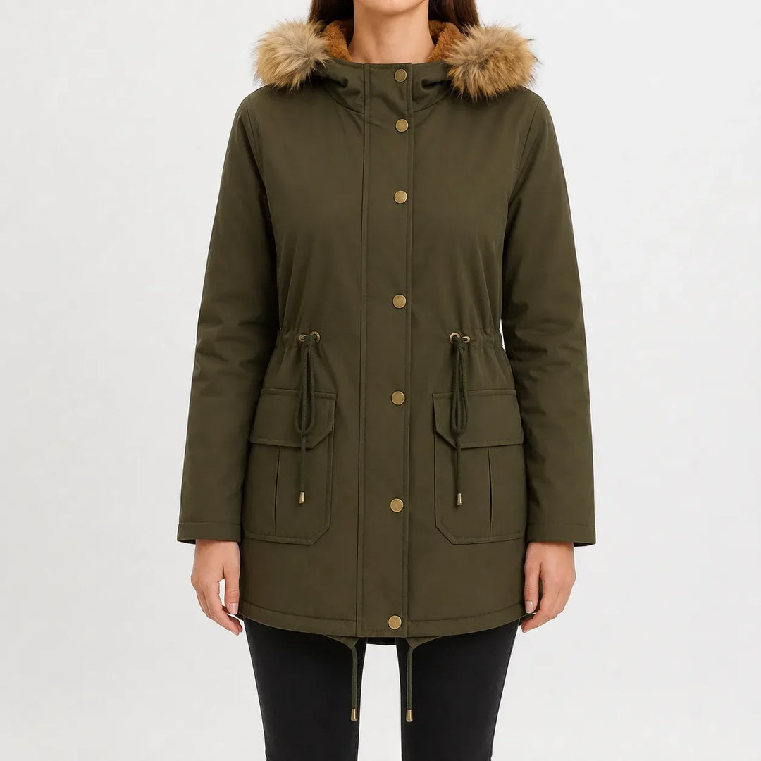Veste Parka à Taille Ajustable – Vert Forêt