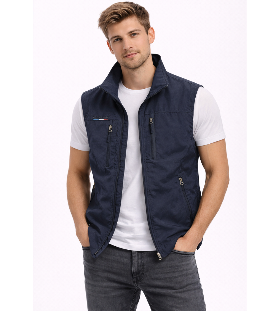 Veste Reporter Col Montant – Bleu Foncé