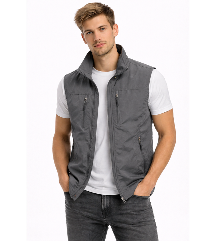 Veste Reporter Col Montant – Gris
