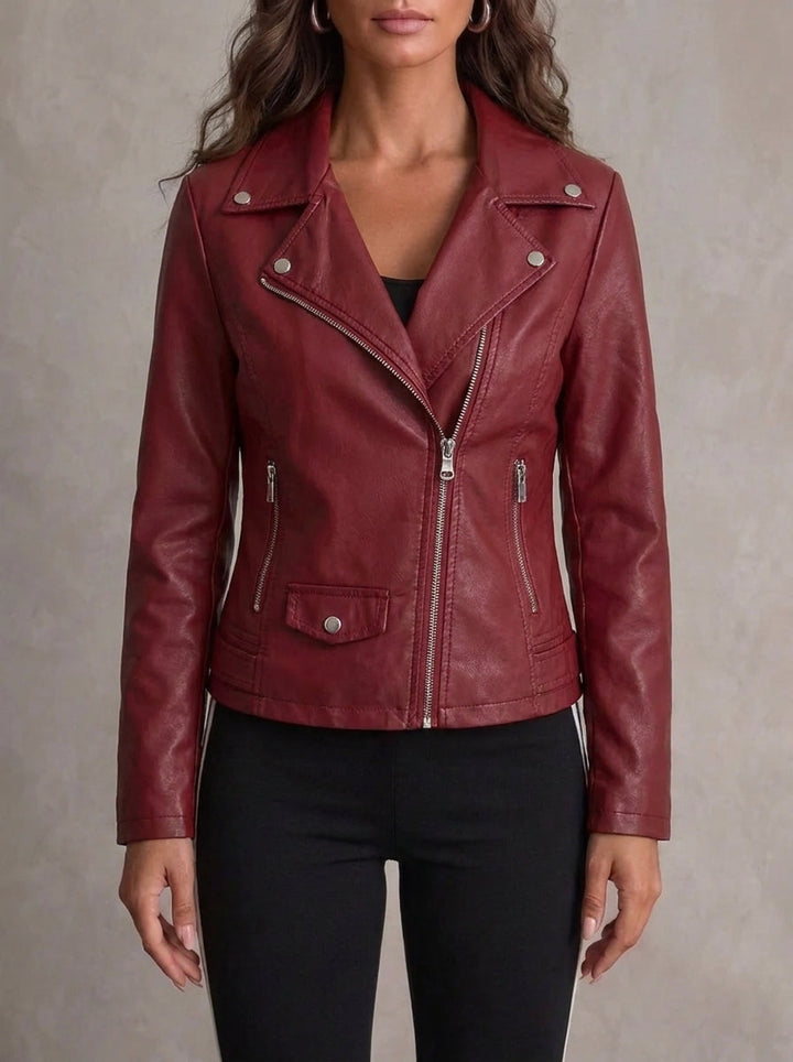 Veste Style Biker Bordeaux – Borgoña