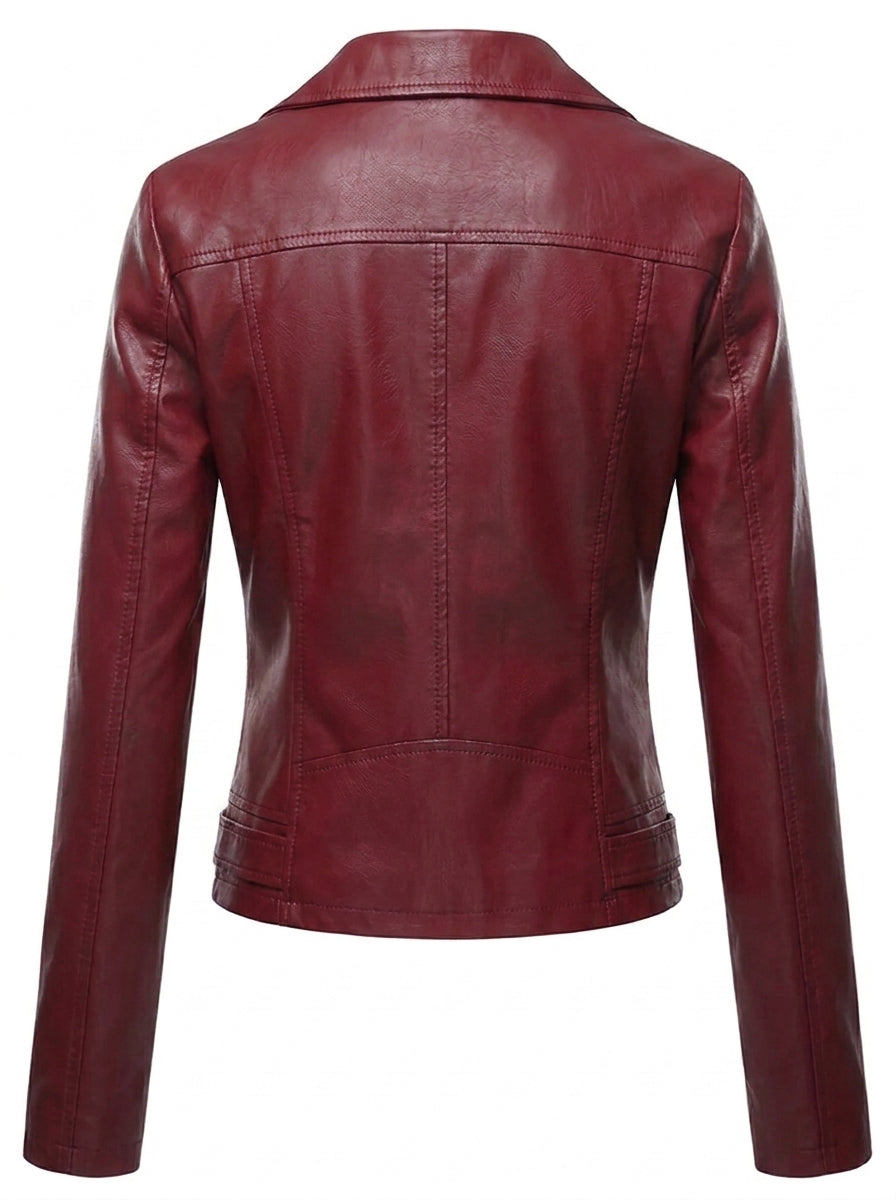 Veste Style Biker Bordeaux