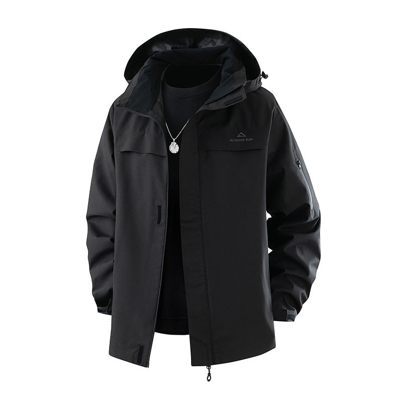 Veste Technique à Capuche – Noir