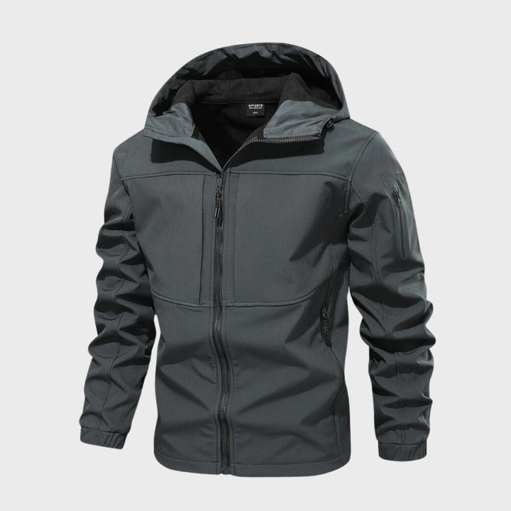 Veste Technique Homme à Capuche – Gris