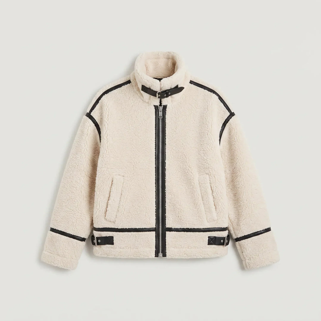 Veste texturée à col montant
