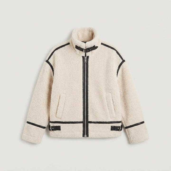 Veste texturée à col montant