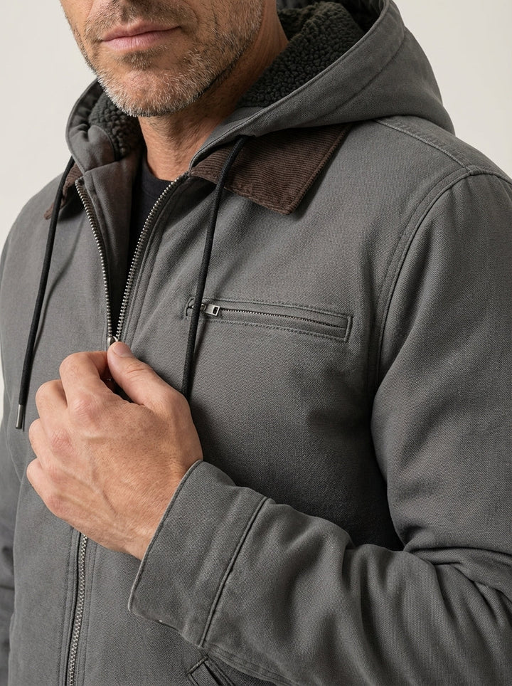 Veste Utilitaire Doublée à Capuche