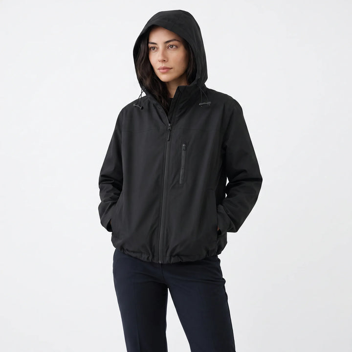 Veste Zippée à Capuche Ajustable – Noir