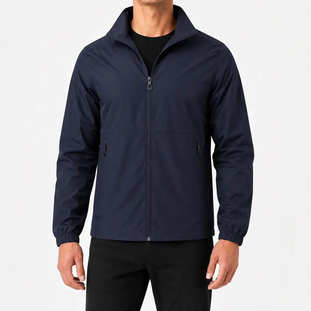 Veste Zippée à Col Montant – Bleu Marine