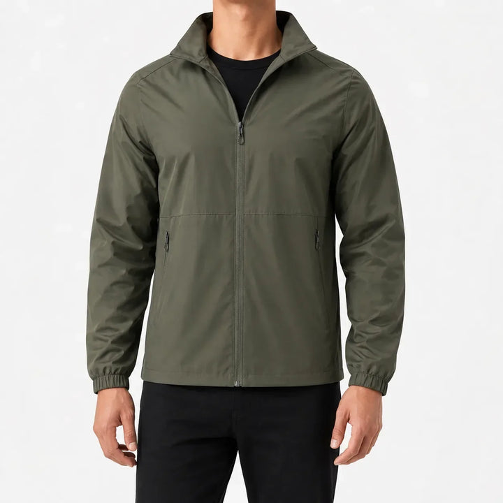Veste Zippée à Col Montant – Vert Forêt