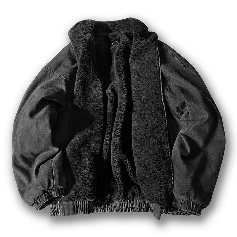 Veste Zippée à Doublure Chaude – Gris