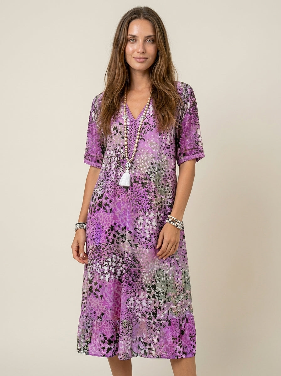 Robe Longue à Imprimé Coloré – Violeta