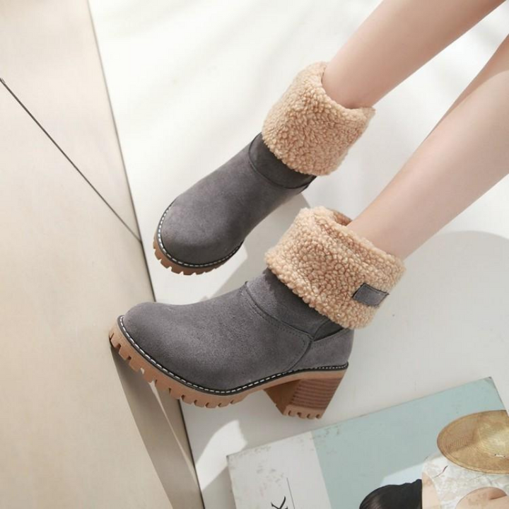 Bottines à Revers en Fausse Fourrure
