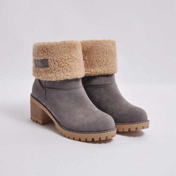 Bottines à Revers en Fausse Fourrure
