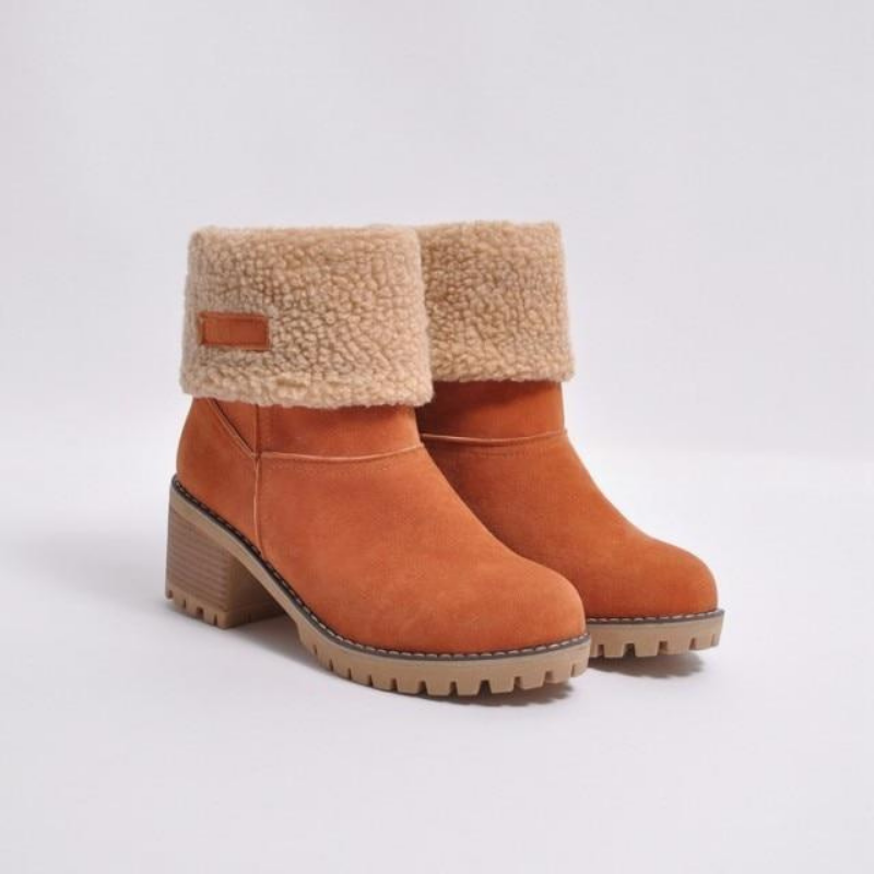 Bottines à Revers en Fausse Fourrure
