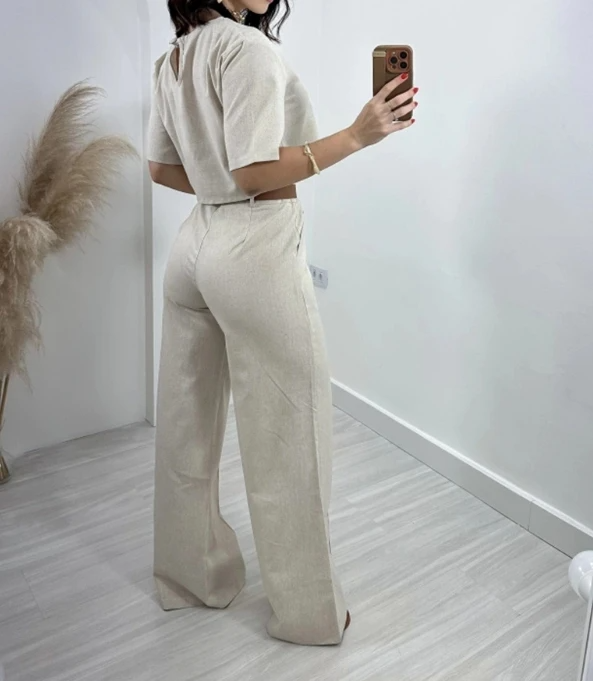 Ensemble Décontracté avec Pantalons Évasés